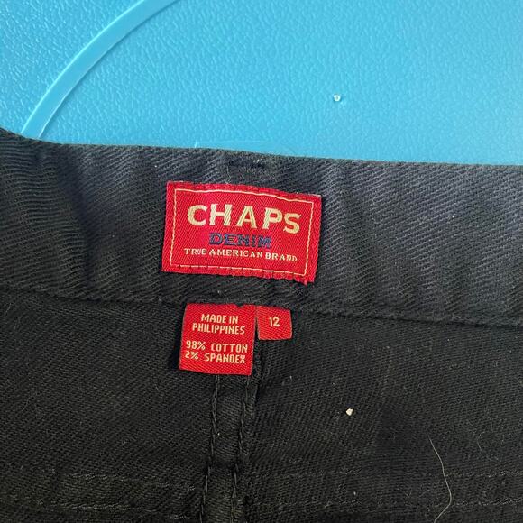 Chaps black jeans denim pants women's 10 cropped  rigid heavy fashionable - Picture 6 of 15